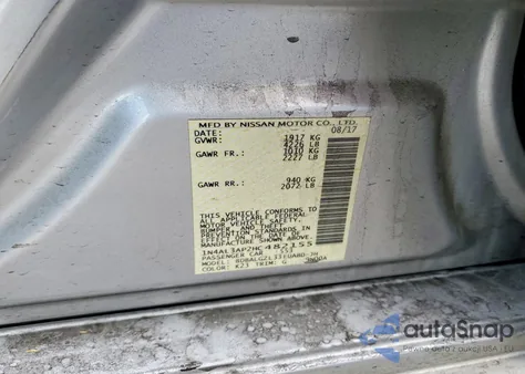 2017 Nissan Altima 2.5 from USA, damaged, VIN 1N4AL3AP2HC482155